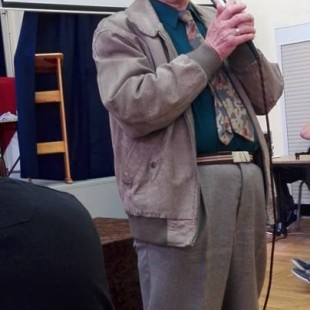 Kazimierz Sucharzewski na spotkaniu z uczniami klas pierwszych