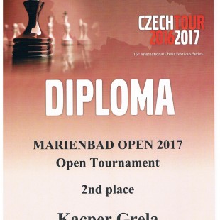 Drugie miejsce  Kacpra Greli  w Marienbad Open