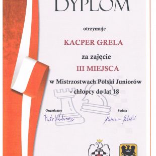 Kacper Grela brązowym medalistą Mistrzostw Polski Juniorów